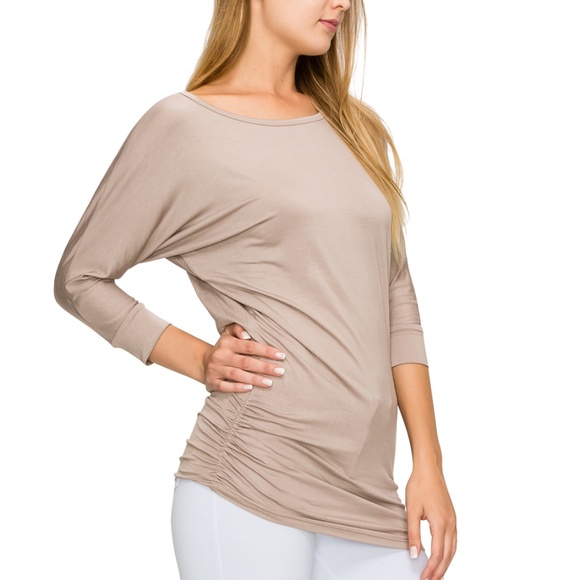 poplooks Tops - 3/4 Sleeve Rayon Top